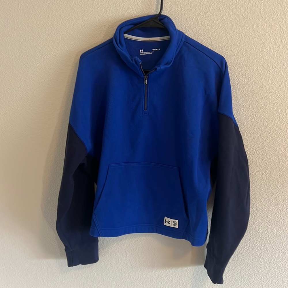 Cropped two tone blue under armour quarter zip size medium